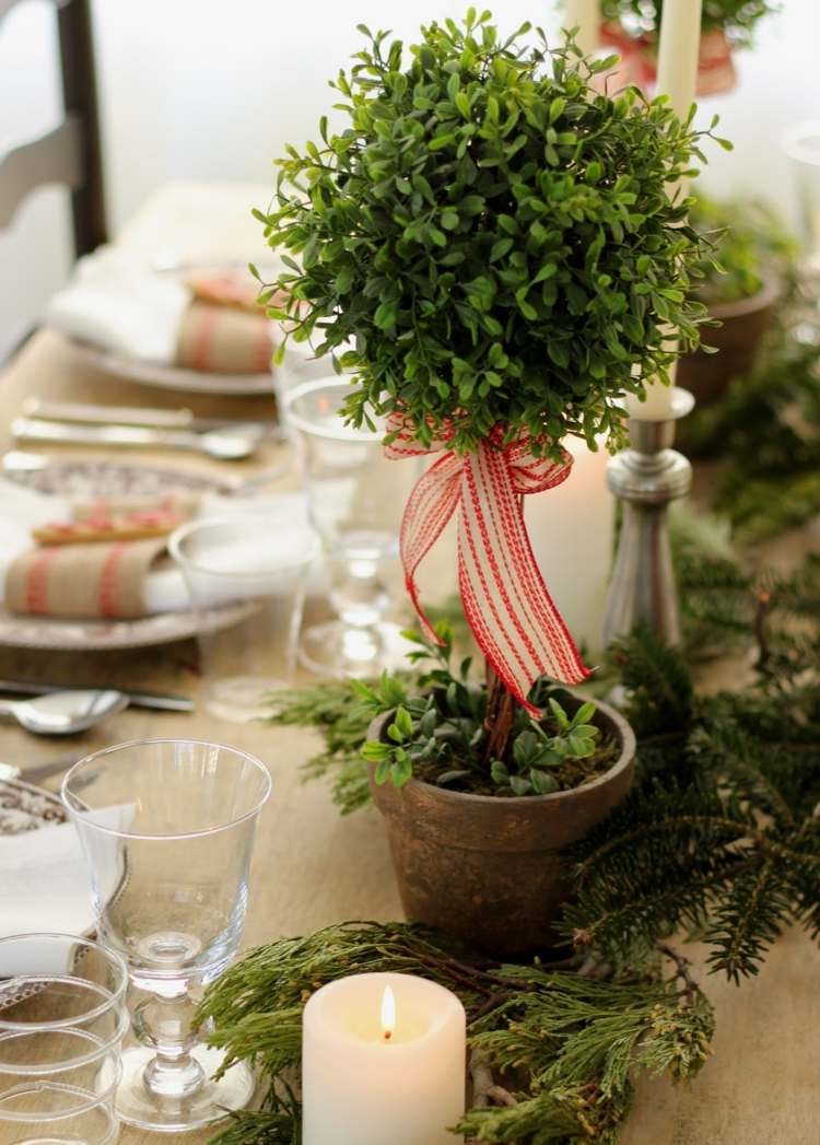 décoration table Noël deco verdure