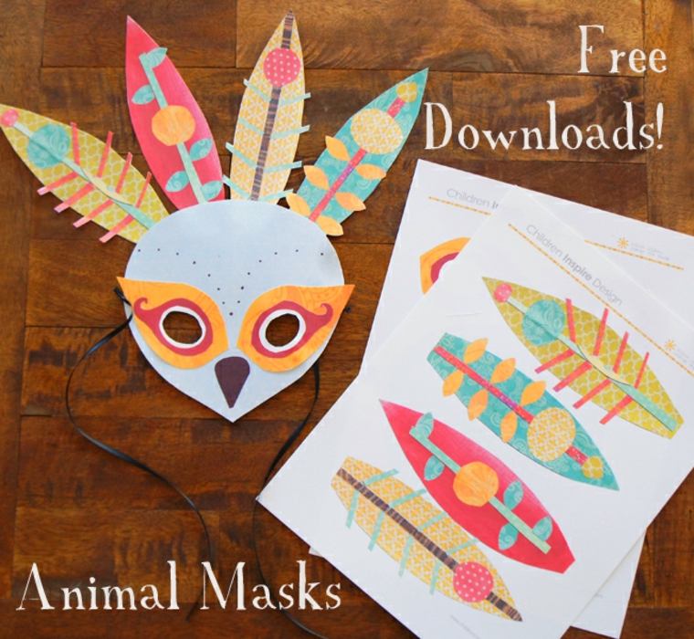 enfant déguisement halloween idée masque papier carton oiseau 