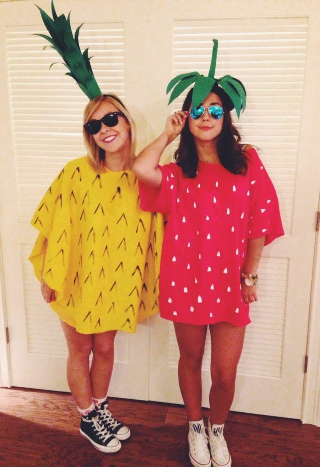costume femme halloween idée fruits ananas fraise 