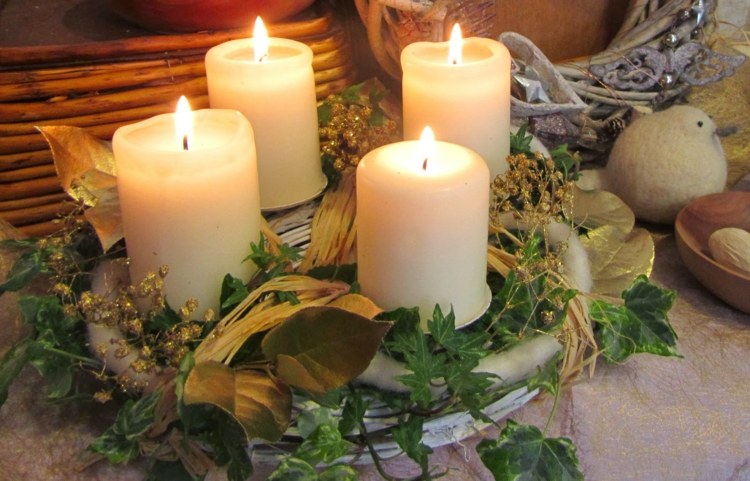 décoration de table de Noël à faire soi-même bougies