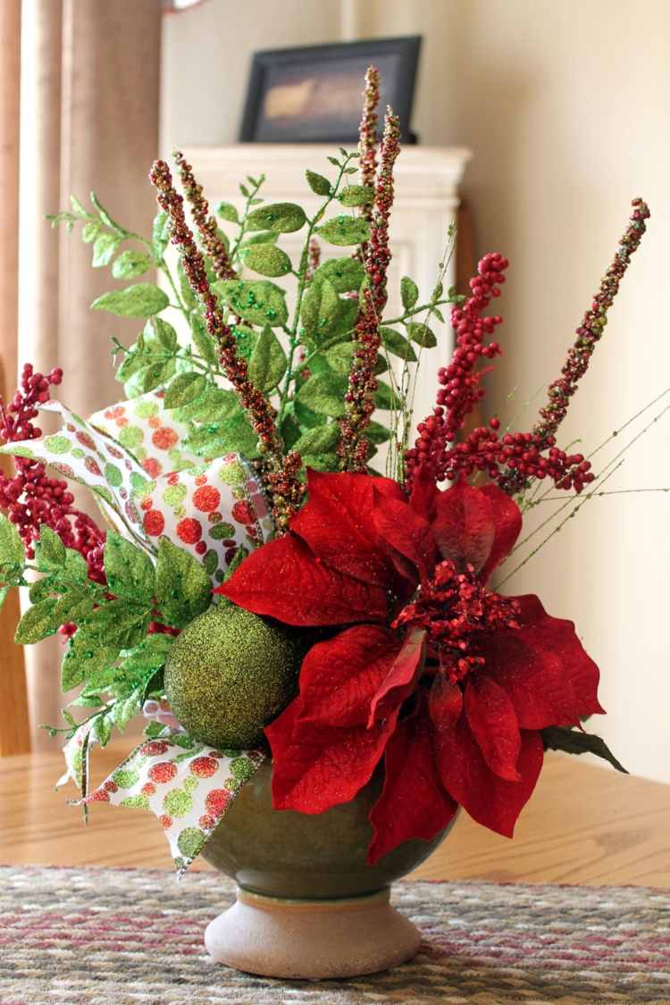 décoration de table de Noël à faire soi-même fleurs