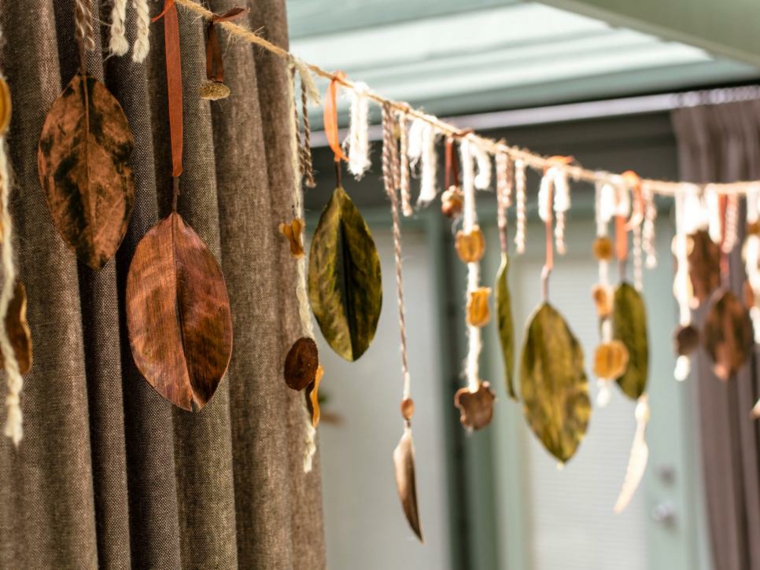 fabriquer decoration feuilles automne guirlande 