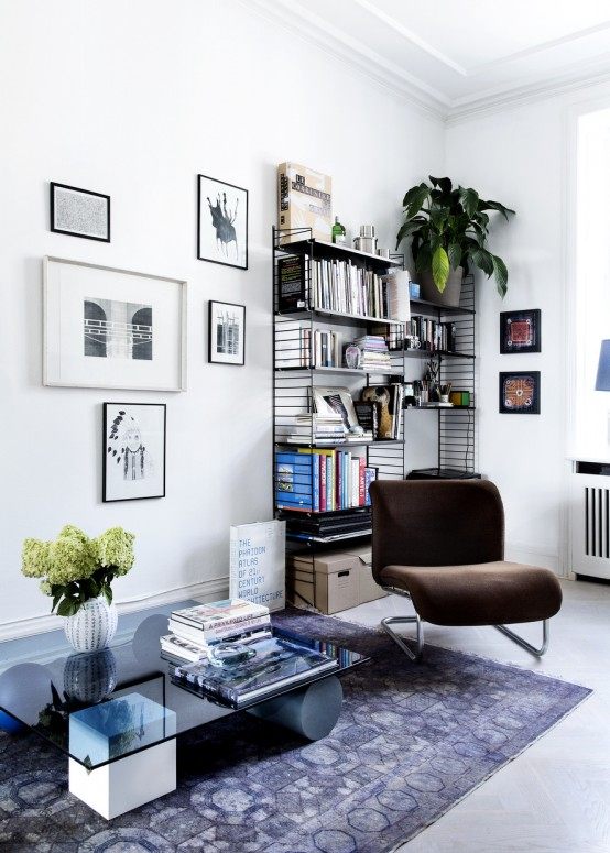 intérieur et design style scandinave salon idée déco mur tapsi de sol fauteuil 
