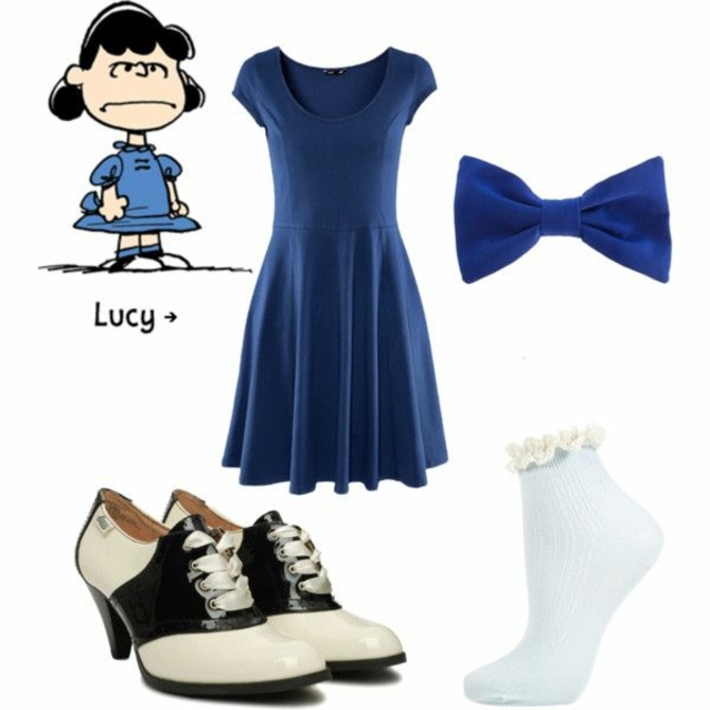 déguisement lucy idée robe bleue original chaussures ruban bleu idée simple