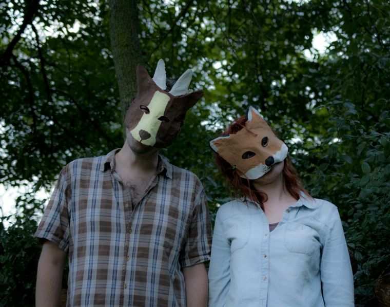 bricolage halloween déguisement masque carton visage animal idée 