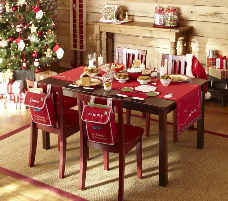 idee deco table Noël rouge