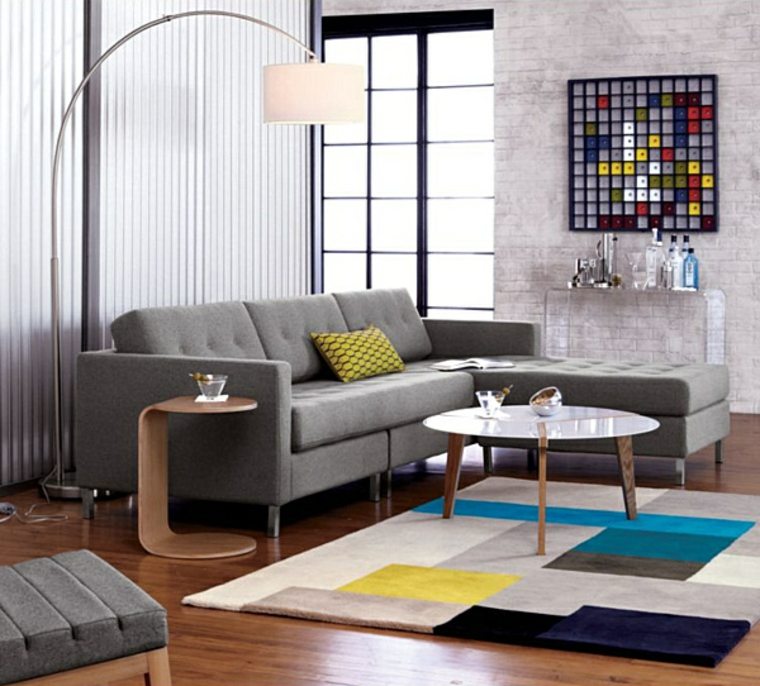 couleur tendance automne intérieur design salon idée aménagement canapé gris tableau mur 