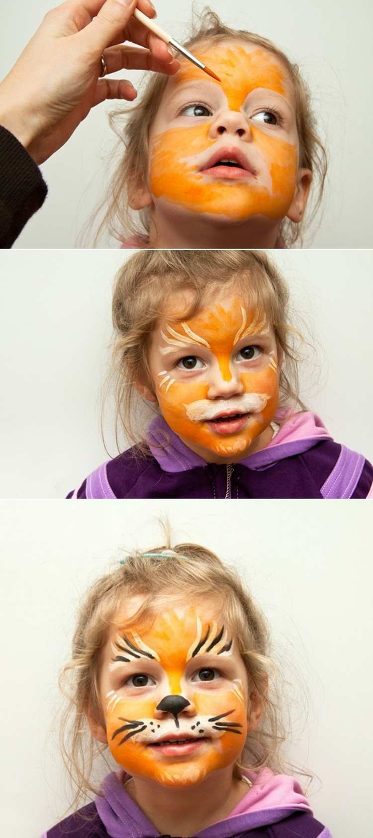maquillage enfant Halloween fille tigre