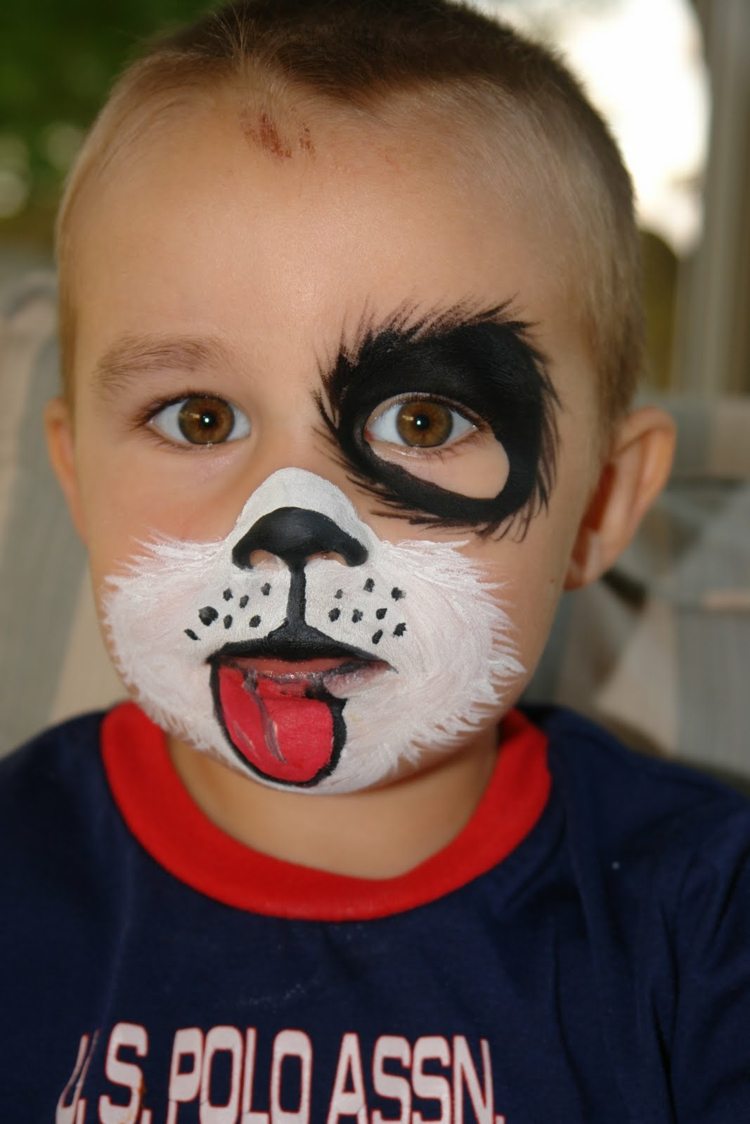 maquillage enfant Halloween garçon chat