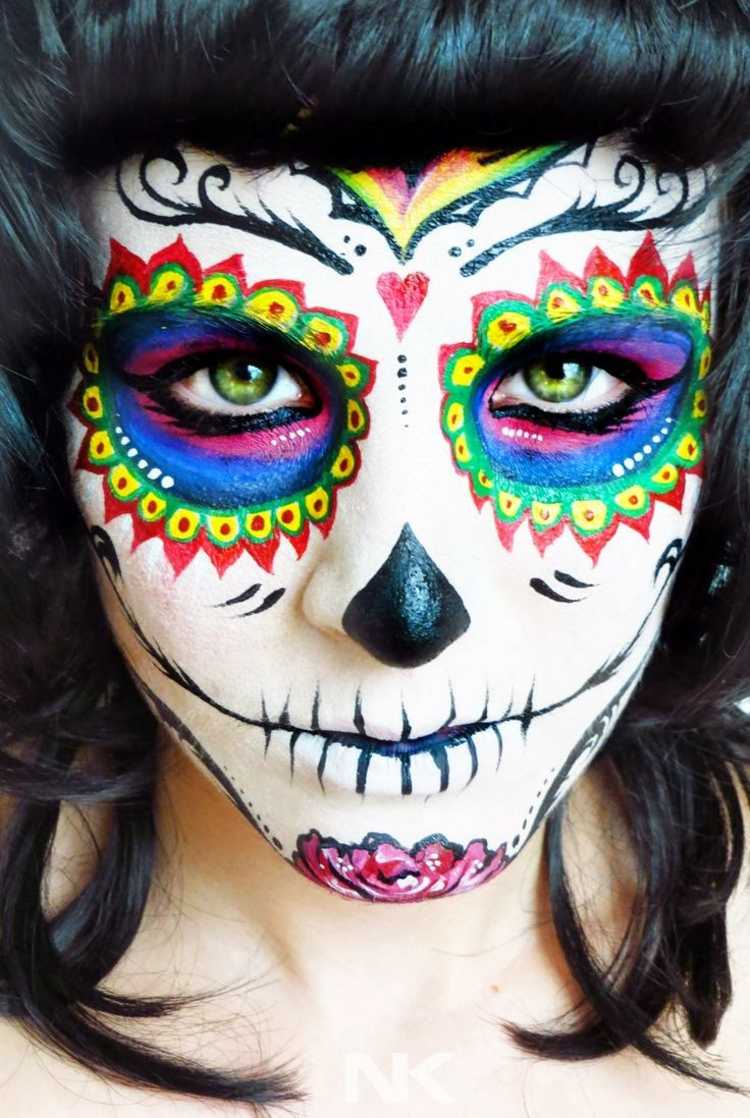maquillage femme Halloween coeuleur