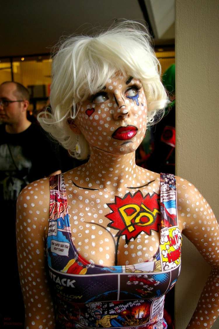 maquillage femme Halloween pop art