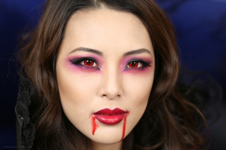 maquillage femme Halloween vampire