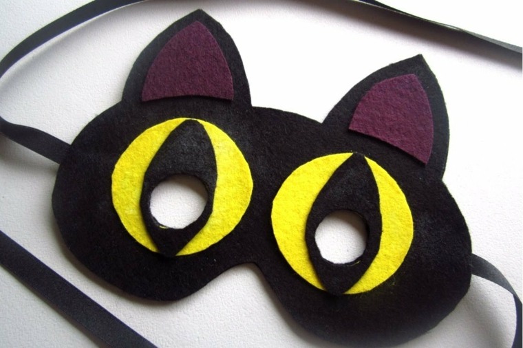 déguisement halloween original masque chat tissu idée bricolage fête enfant