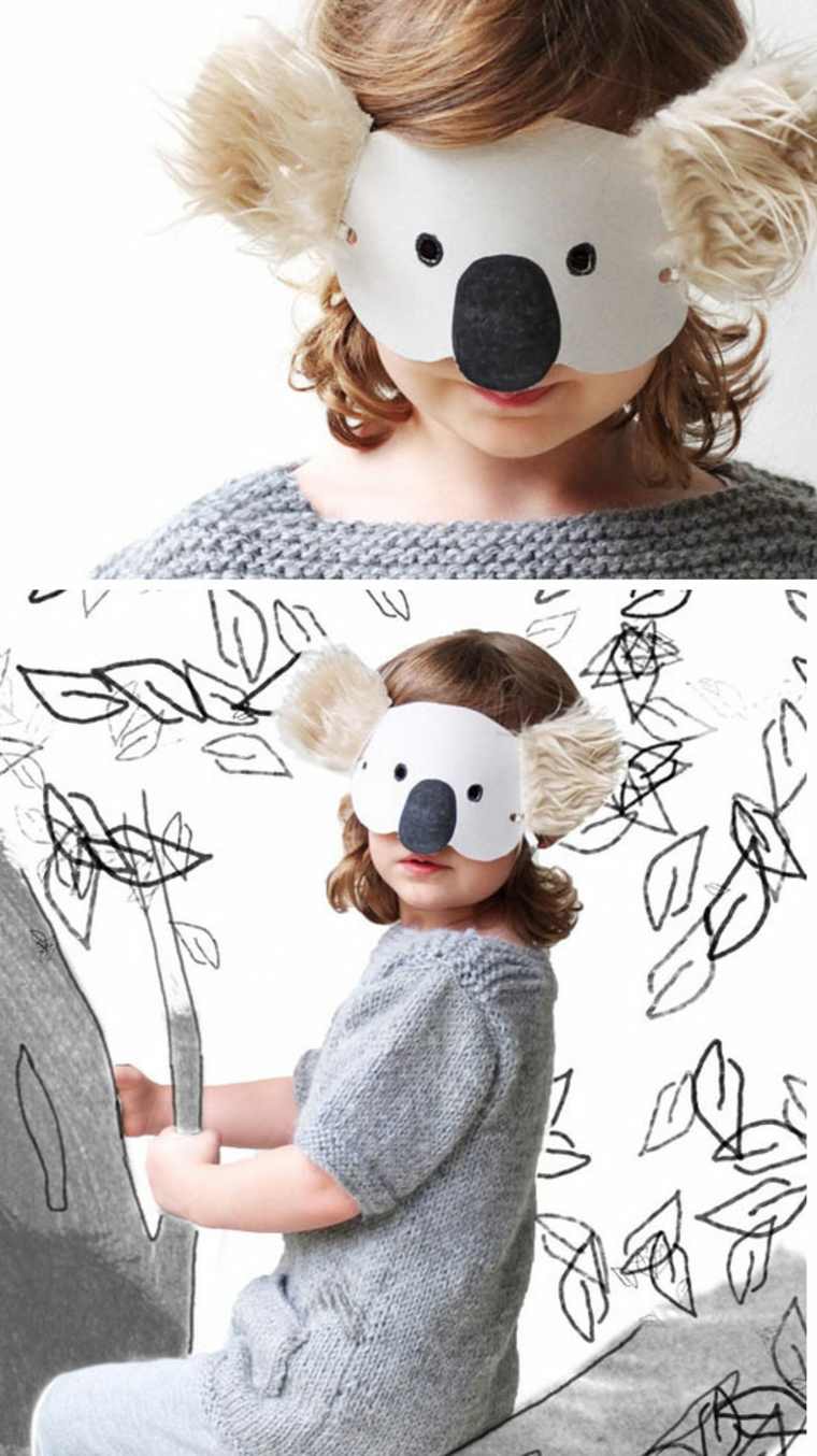déguisement halloween enfant masque koala idée originale activité manuelle