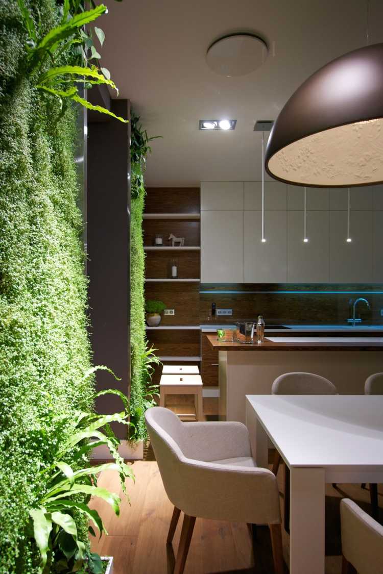 mur vegetal decoration salle a manger