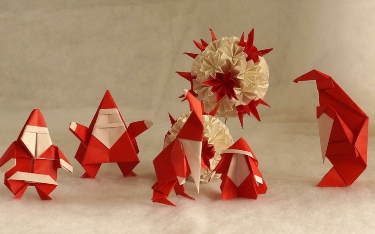 fabrication déco noël origami facile père noel étoile