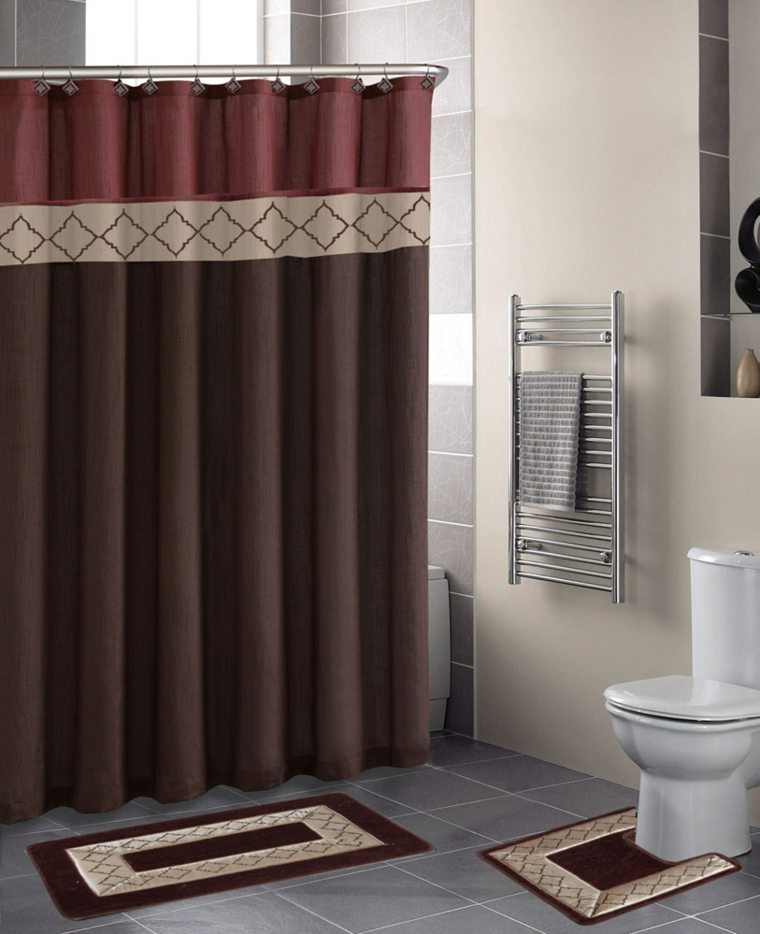 marron palette couleur salles bains rideaux