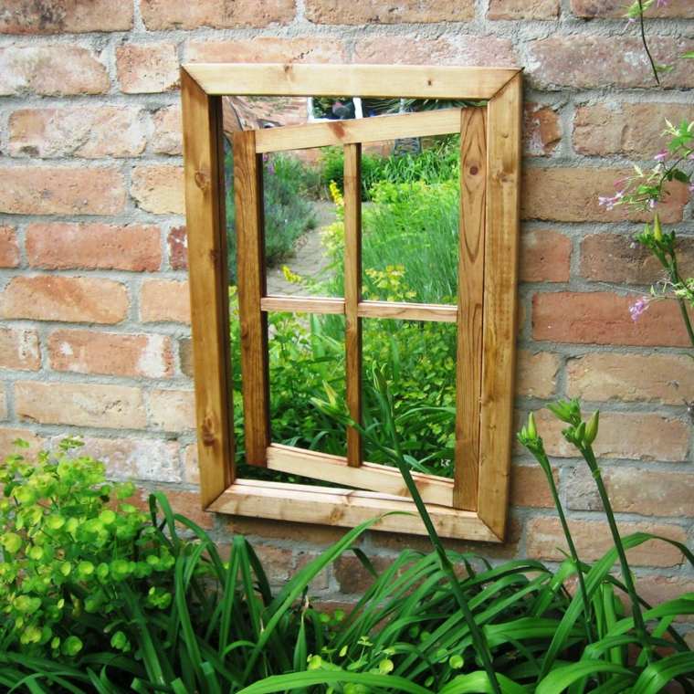 petits miroirs de jardin bois