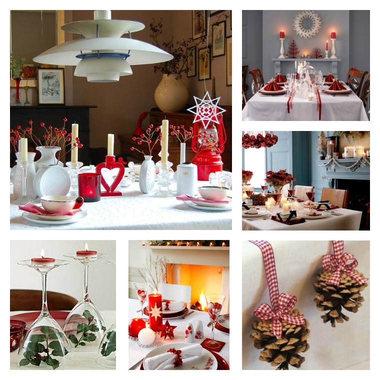 comment reussir décoration table de Noël rouge et blanc