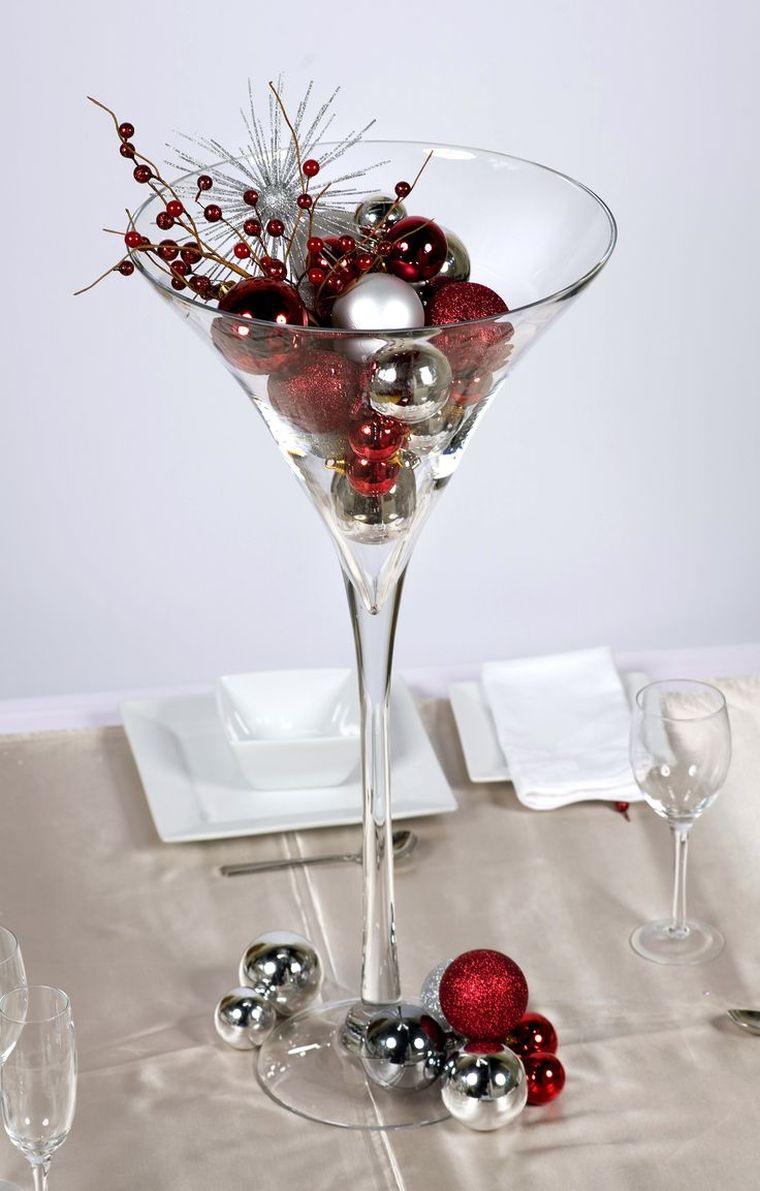idee décoration table de Noël rouge et blanc