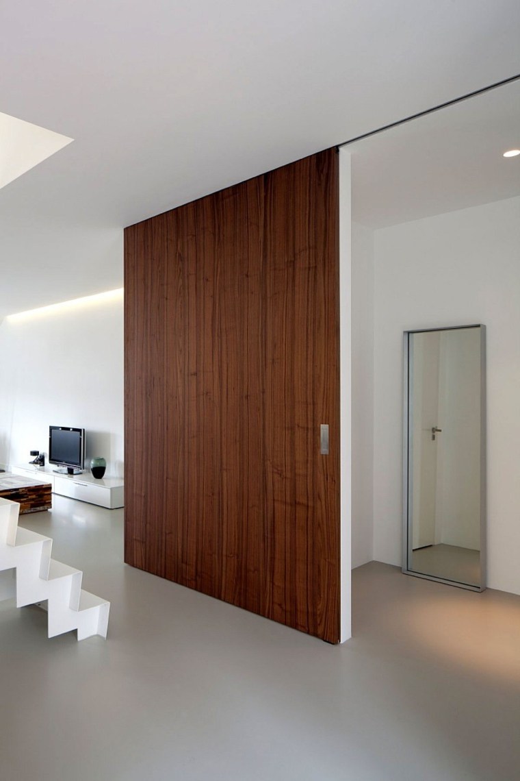 porte coulissante en bois design idée moderne intérieur stylé 