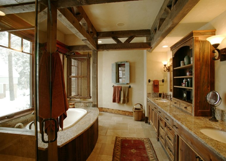 salle de bain rustique elegante moderne