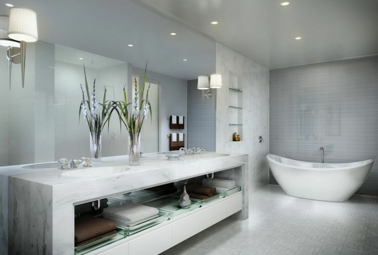 salle de bains blanche idee design
