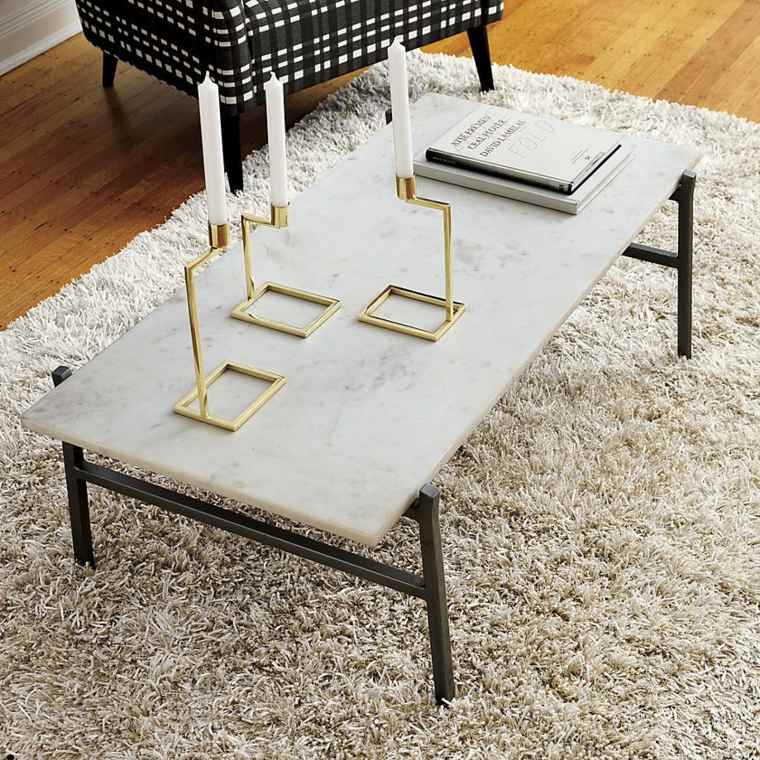 table basse en pierre idée moderne design marbre tapis de sol beige