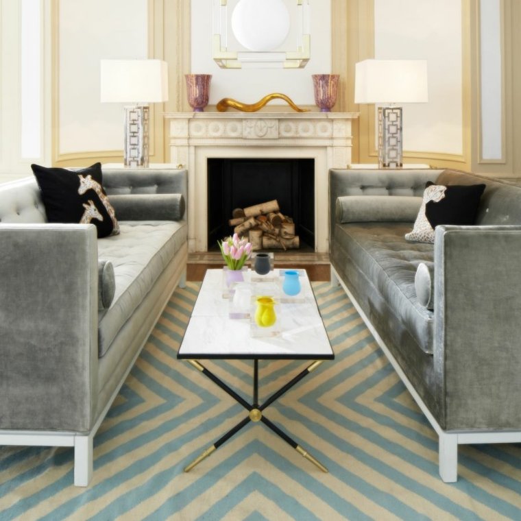 table design tapis de sol graphique table basse salon intérieur moderne canapé gris