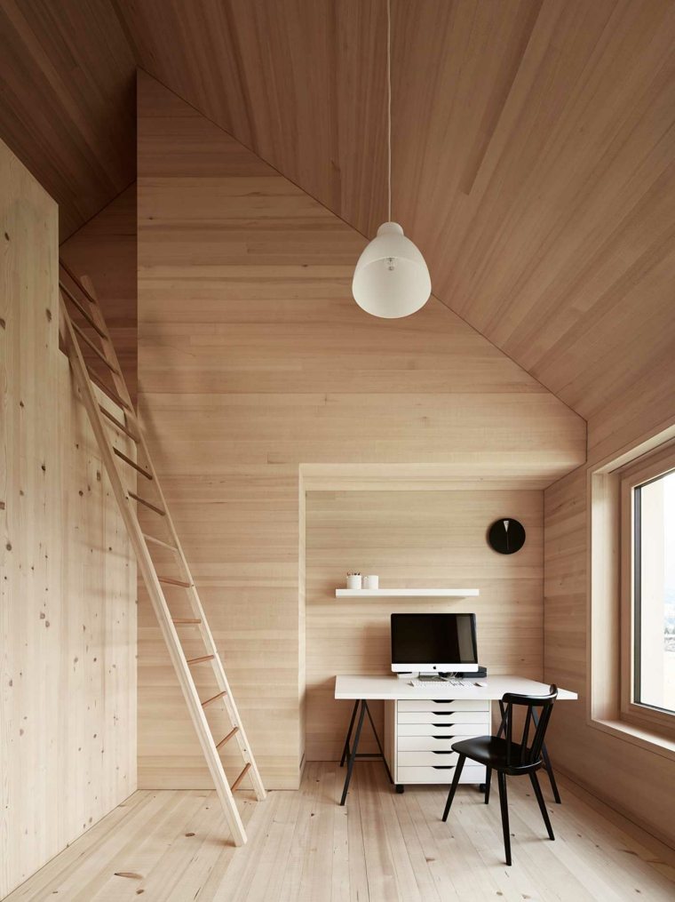 intérieur contemporain cosy moderne idée aménagement maison bois luminaire suspendu 