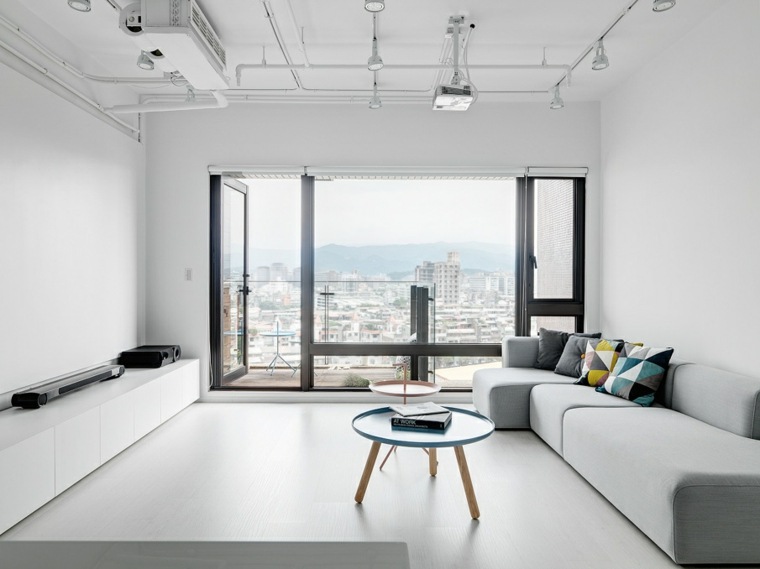 ambiance chaleureuse appartement moderne salon canapé table basse design vitre intérieur contemporain salon taiwan
