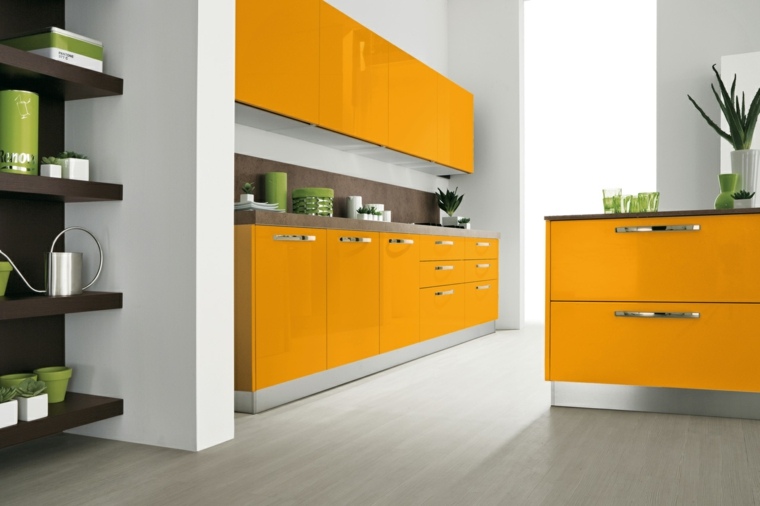 agencement meuble de cuisine orange