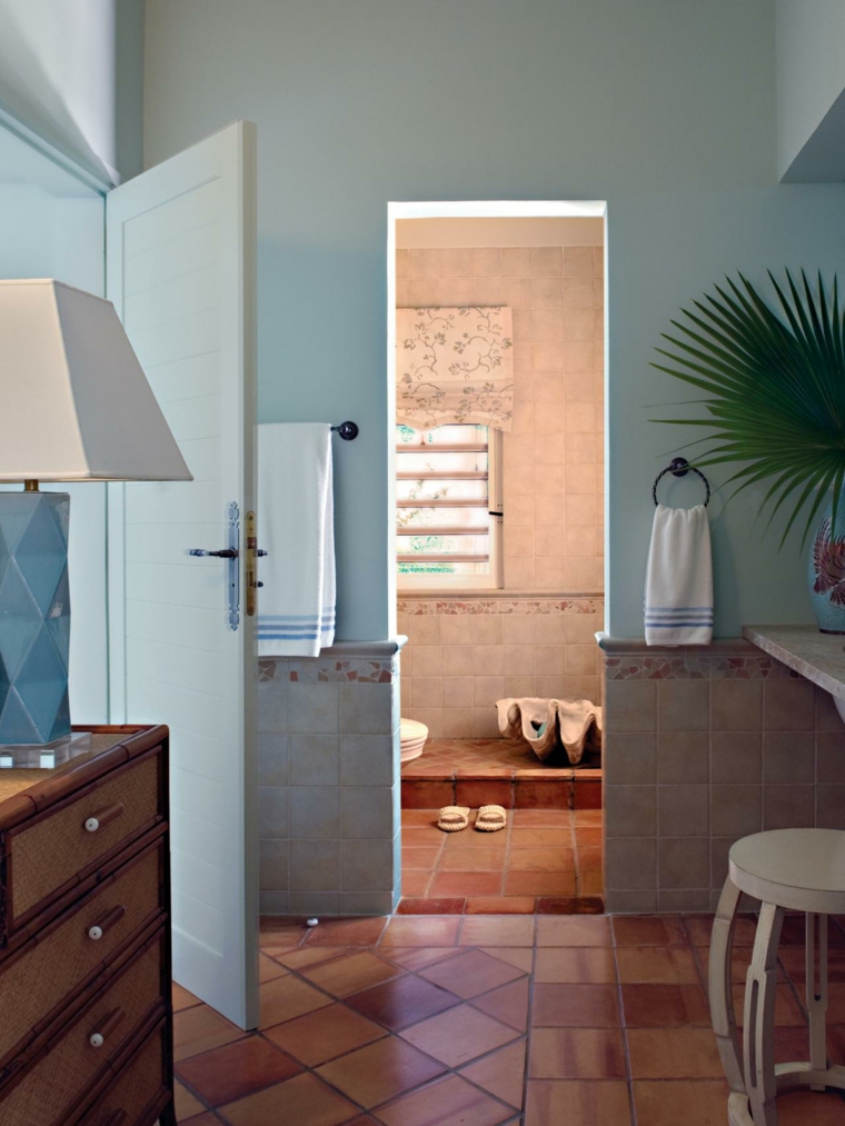 Chambre avec dressing et salle de bain design idée carrelage salle de bains