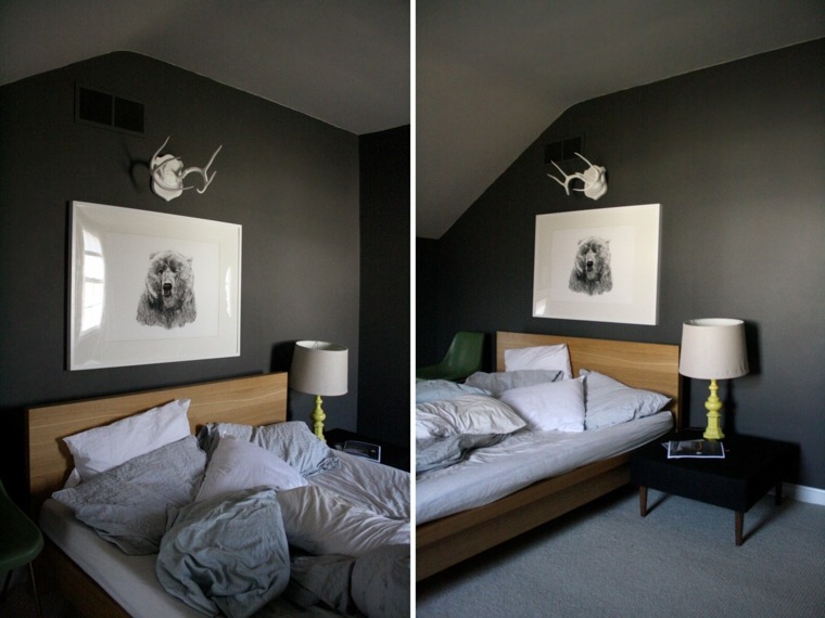 chambre grise design minimaliste