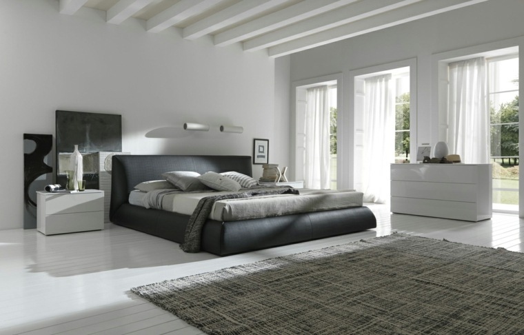 chambre grise moderne lit