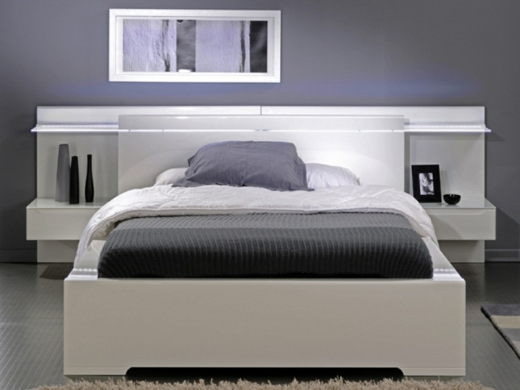 tête de lit lumineuse éclairage intégré idée chambre à coucher 