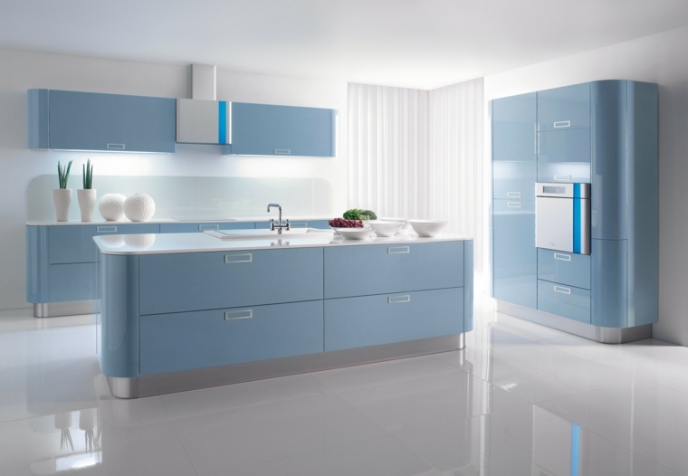 design intérieur cuisine bleu blanc