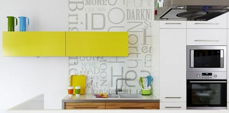 déco cuisine moderne meuble jaune