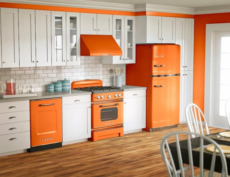 cuisine design vintage couleurs oranges