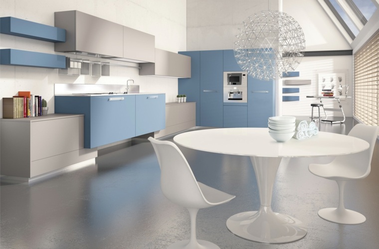 deco design moderne cuisine bleu