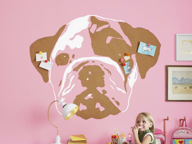 décoration murale chambre enfant à fabriquer soi-même idée original chien
