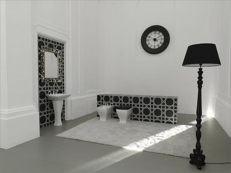 décoration toilette noir et blanc