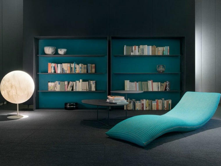 meuble de rangement moderne design étagères chaise-longue bois design 