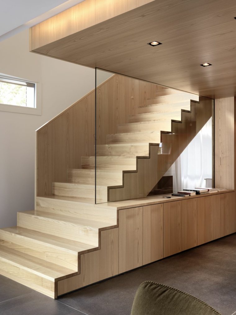 escalier bois design contemporain