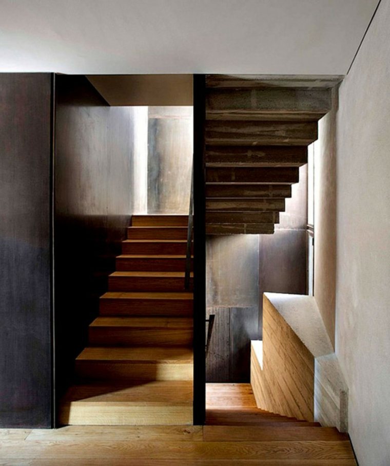 escalier bois design interessant moderne