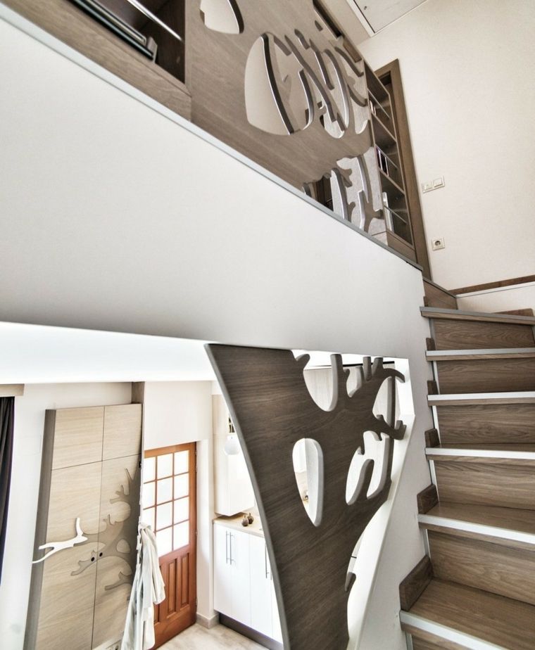 escalier bois rampe design