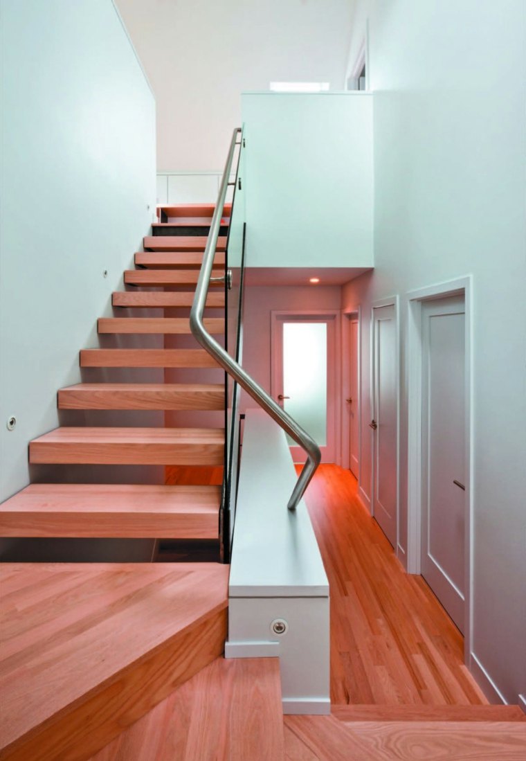 escalier interieur design bois