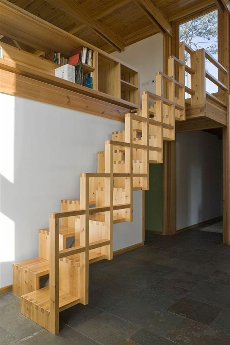 escalier interieur design moderne bois