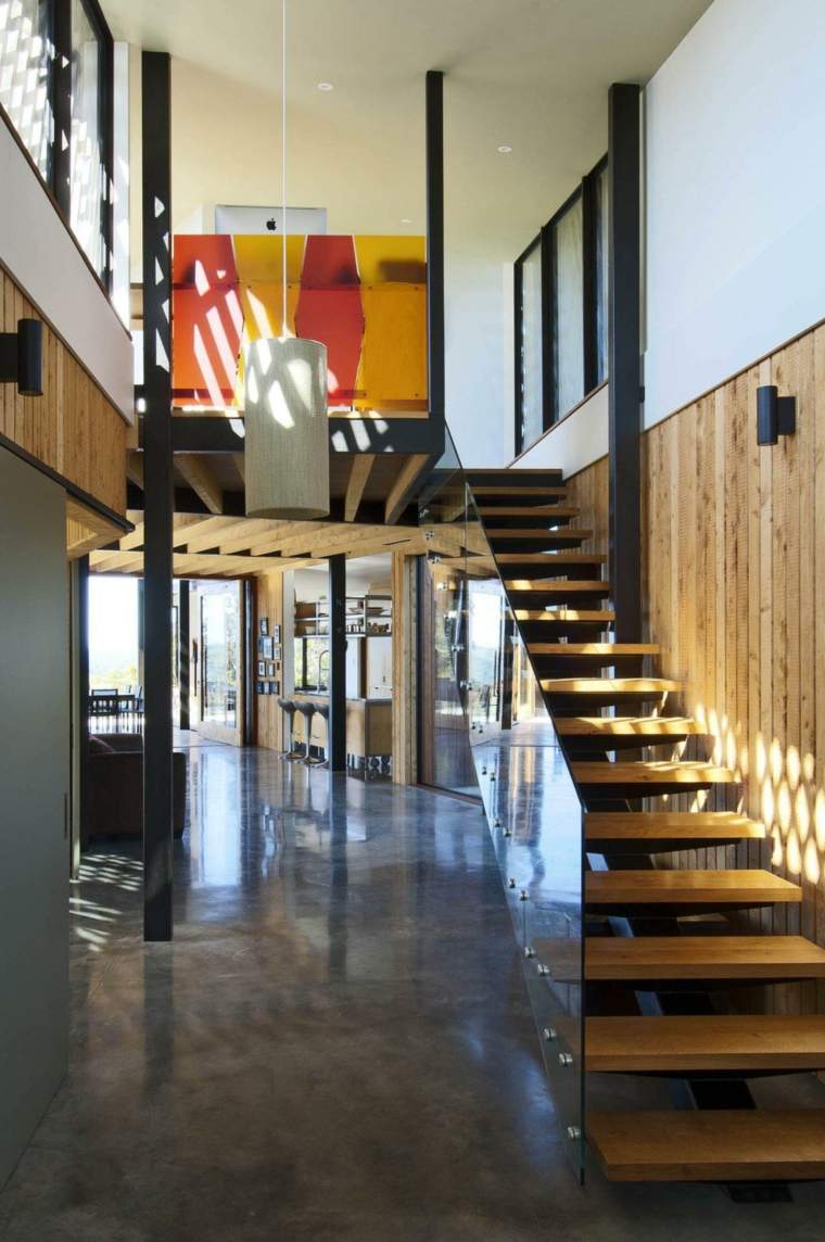 escalier interieur moderne bois