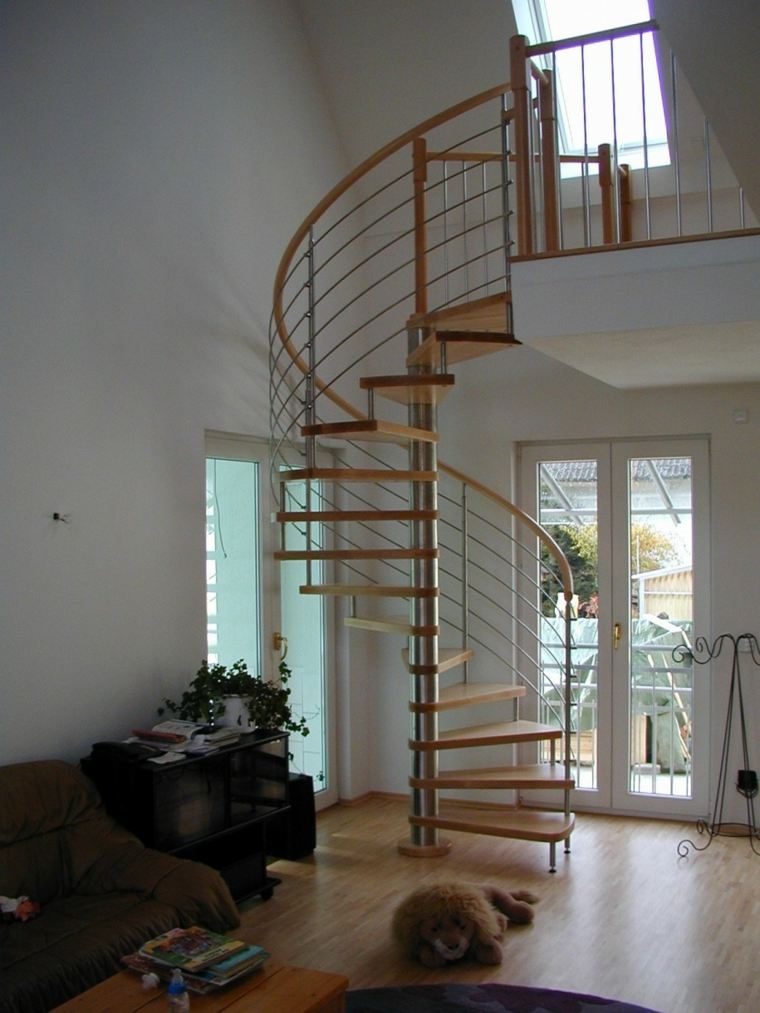 escalier interieur spirale bois